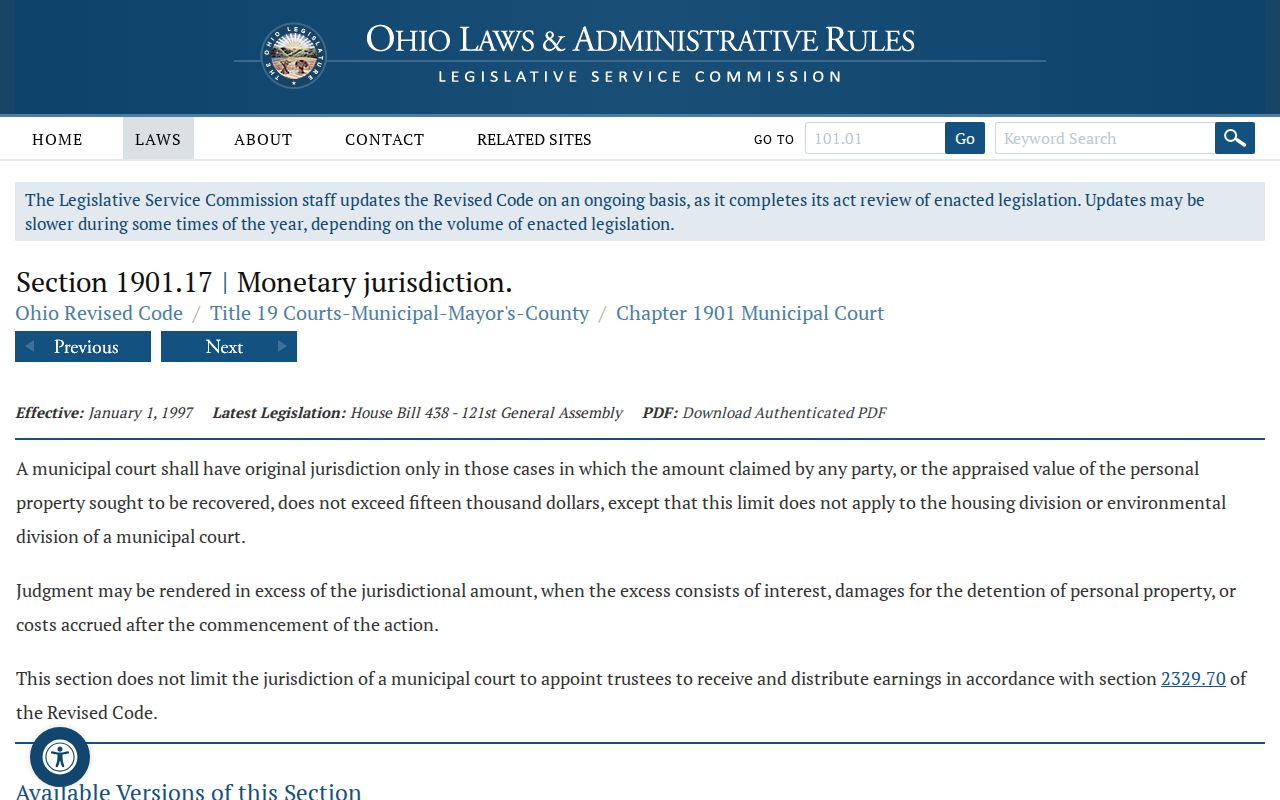 Madison County civil docket image for Ohio municipal court jurisdiction