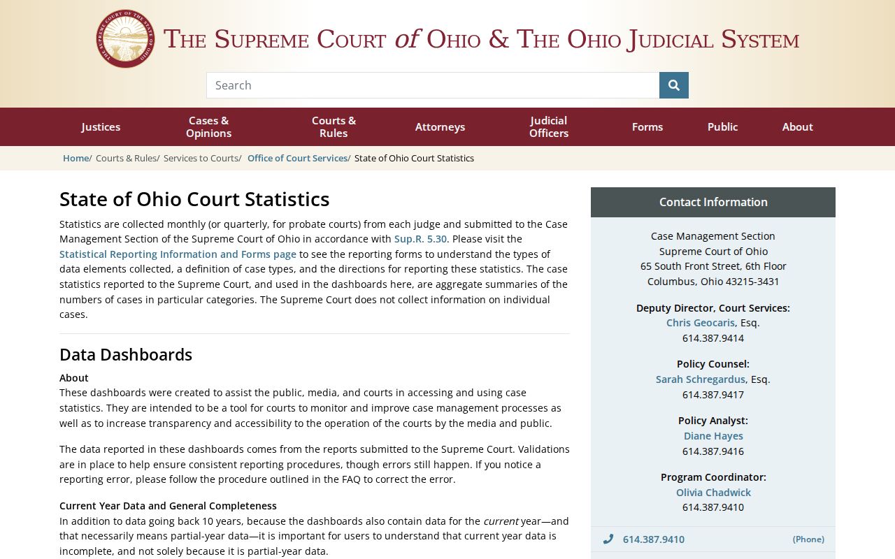 Madison County court docket Ohio judiciary reporting methodology