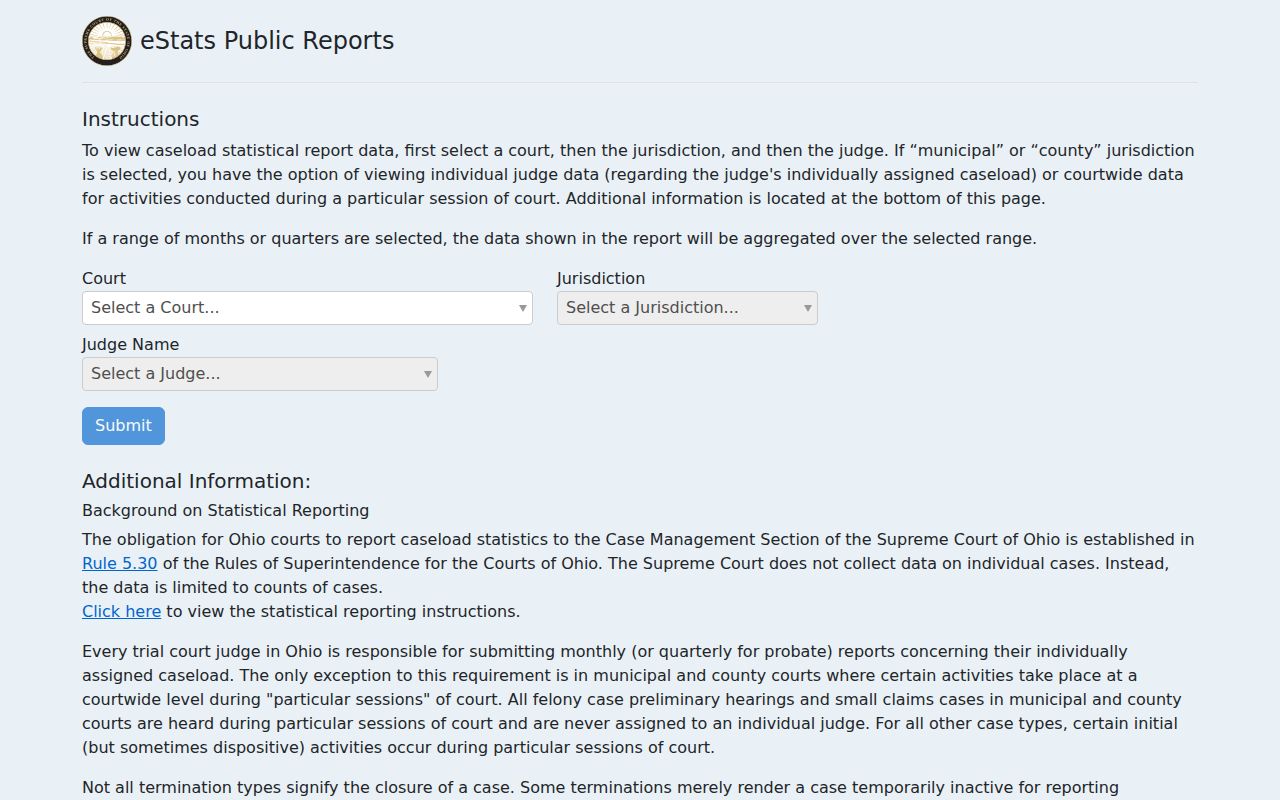 Madison County court docket Ohio eStats source