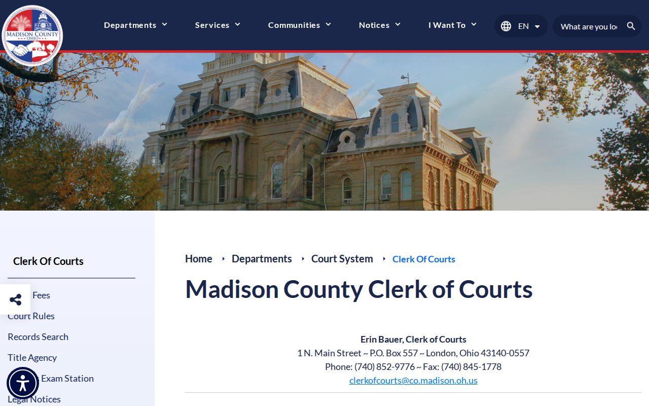 West Jefferson court docket Common Pleas Clerk record service source
